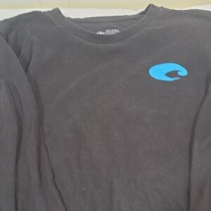 Costa Black Long Sleeve Shirt with Blue Logo